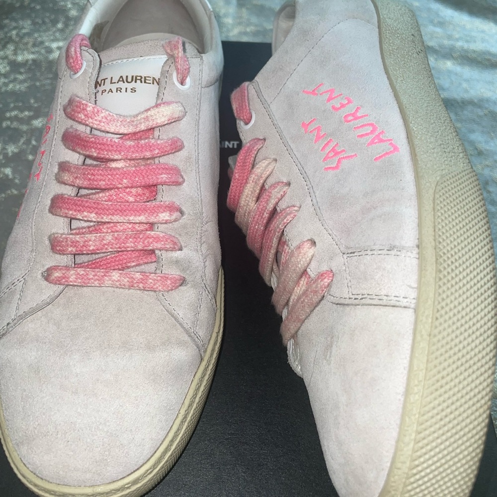 Saint Laurent Womens Sneaker - Suede Logo Sneaker